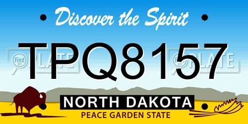 TPQ8157 North Dakota License Plate
