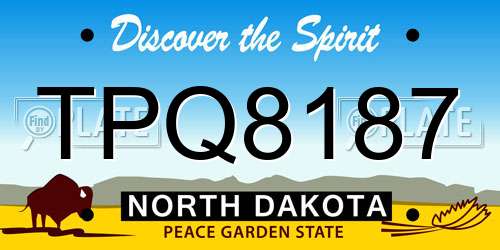 TPQ8187 North Dakota License Plate