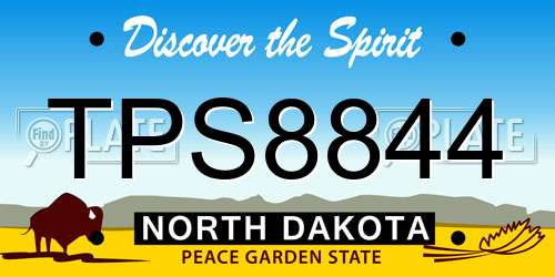 TPS8844 North Dakota License Plate