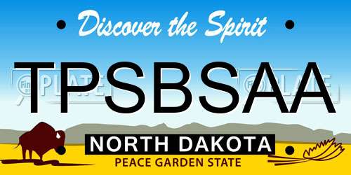 TPSBSAA North Dakota License Plate