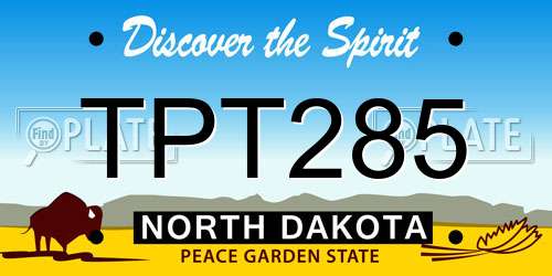 TPT285 North Dakota License Plate