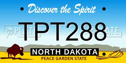TPT288 North Dakota License Plate