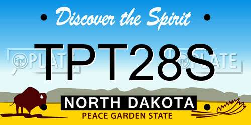 TPT28S North Dakota License Plate