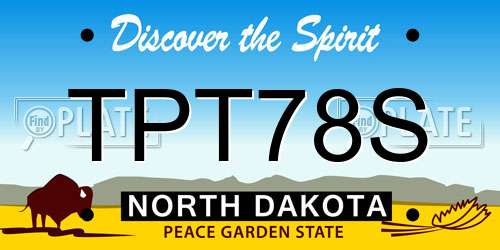 TPT78S North Dakota License Plate