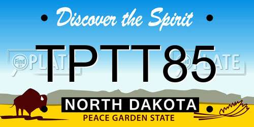 TPTT85 North Dakota License Plate