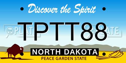 TPTT88 North Dakota License Plate