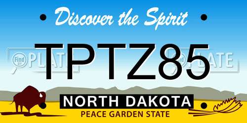 TPTZ85 North Dakota License Plate