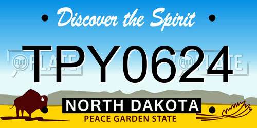 TPY0624 North Dakota License Plate
