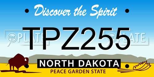 TPZ255 North Dakota License Plate