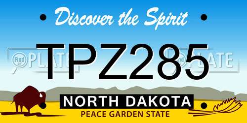 TPZ285 North Dakota License Plate