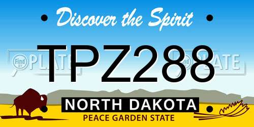 TPZ288 North Dakota License Plate