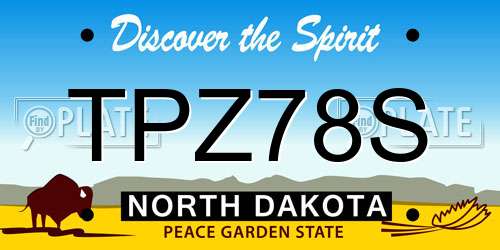 TPZ78S North Dakota License Plate