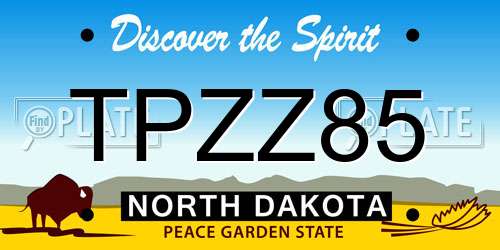 TPZZ85 North Dakota License Plate