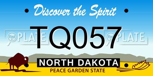 TQ057 North Dakota License Plate