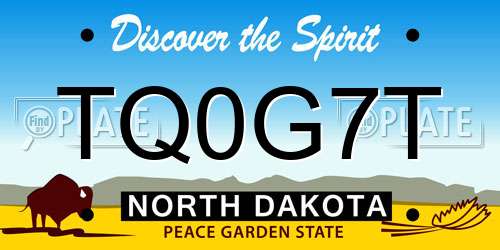 TQ0G7T North Dakota License Plate