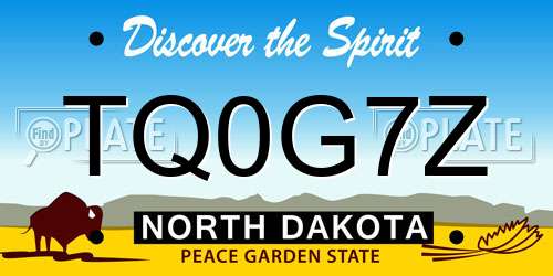 TQ0G7Z North Dakota License Plate