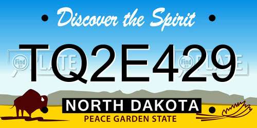 TQ2E429 North Dakota License Plate