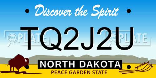 TQ2J2U North Dakota License Plate