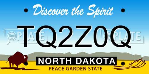 TQ2Z0Q North Dakota License Plate