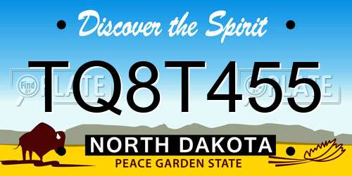 TQ8T455 North Dakota License Plate