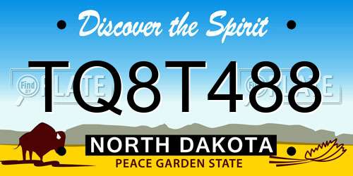 TQ8T488 North Dakota License Plate