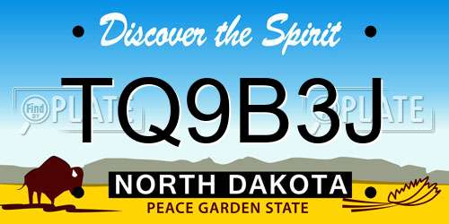 TQ9B3J North Dakota License Plate