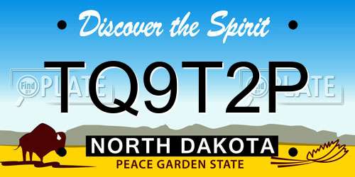 TQ9T2P North Dakota License Plate