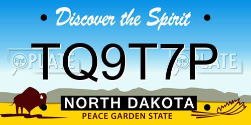 TQ9T7P North Dakota License Plate