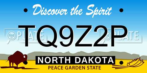 TQ9Z2P North Dakota License Plate