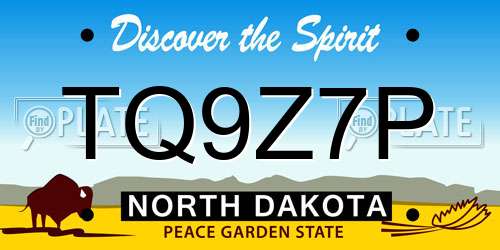 TQ9Z7P North Dakota License Plate