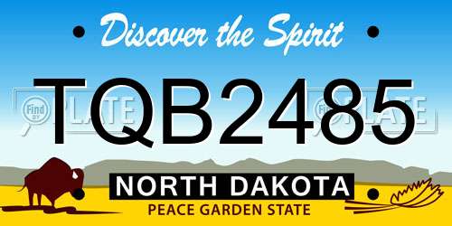 TQB2485 North Dakota License Plate