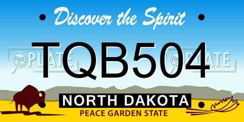 TQB504 North Dakota License Plate