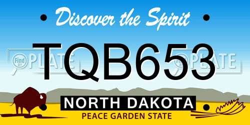TQB653 North Dakota License Plate
