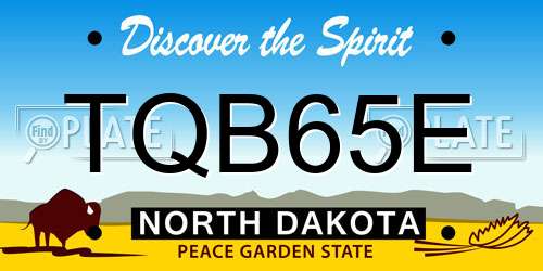 TQB65E North Dakota License Plate