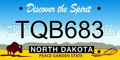 TQB683 North Dakota License Plate