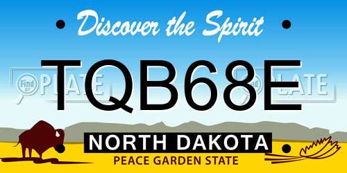 TQB68E North Dakota License Plate
