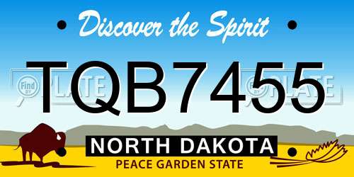 TQB7455 North Dakota License Plate