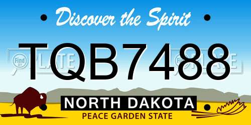 TQB7488 North Dakota License Plate