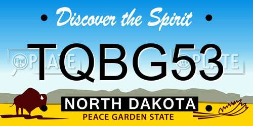 TQBG53 North Dakota License Plate