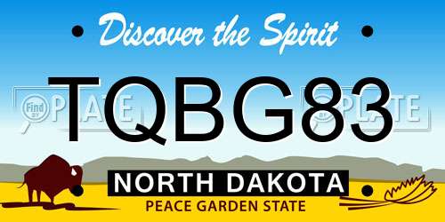 TQBG83 North Dakota License Plate