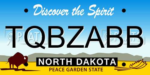 TQBZABB North Dakota License Plate