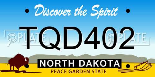 TQD402 North Dakota License Plate