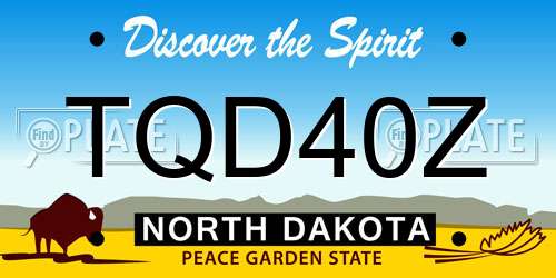 TQD40Z North Dakota License Plate