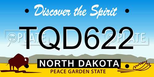 TQD622 North Dakota License Plate