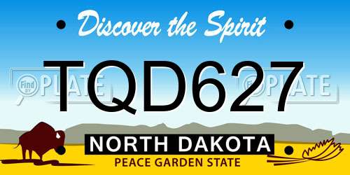 TQD627 North Dakota License Plate