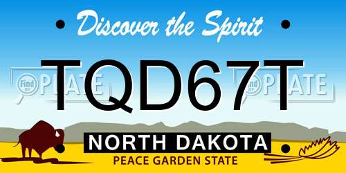 TQD67T North Dakota License Plate