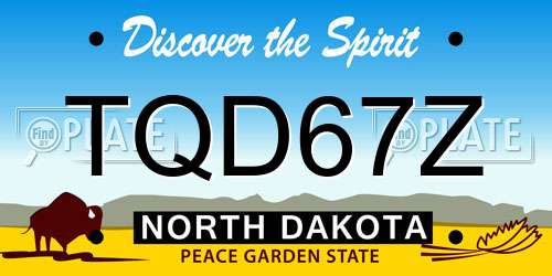TQD67Z North Dakota License Plate
