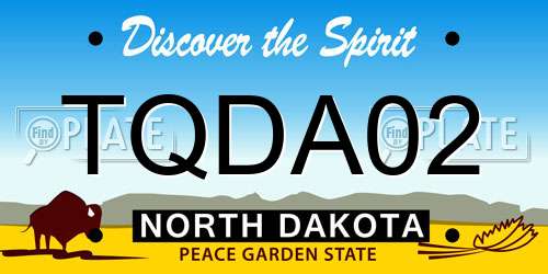 TQDA02 North Dakota License Plate
