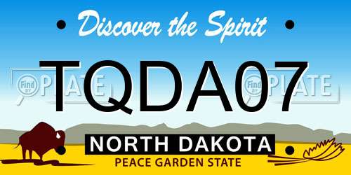 TQDA07 North Dakota License Plate