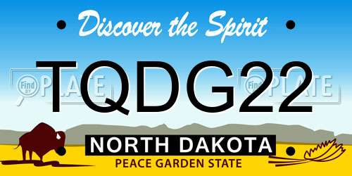 TQDG22 North Dakota License Plate